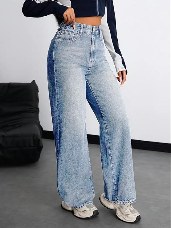 Flutevrinda Nifty Women's Denim Stretchable High Waist Baggy Jeans for Women. (3. B0FM4DD3CC)