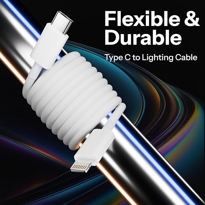 AppleAura Type C to Lightning Fast Charging Cable With High-Speed Data Transfer Compatible with iPhone 14/14 Pro/ 14 Pro Max with 1 Year Manufacturing Warranty.