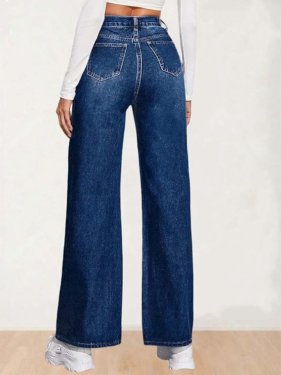KOTTi Women’s High-Waist Straight-Fit Denim Jeans – Style and Fashionable Casual Wear