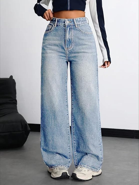 Flutevrinda Nifty Women's Denim Stretchable High Waist Baggy Jeans for Women. (3. B0FM4DD3CC)