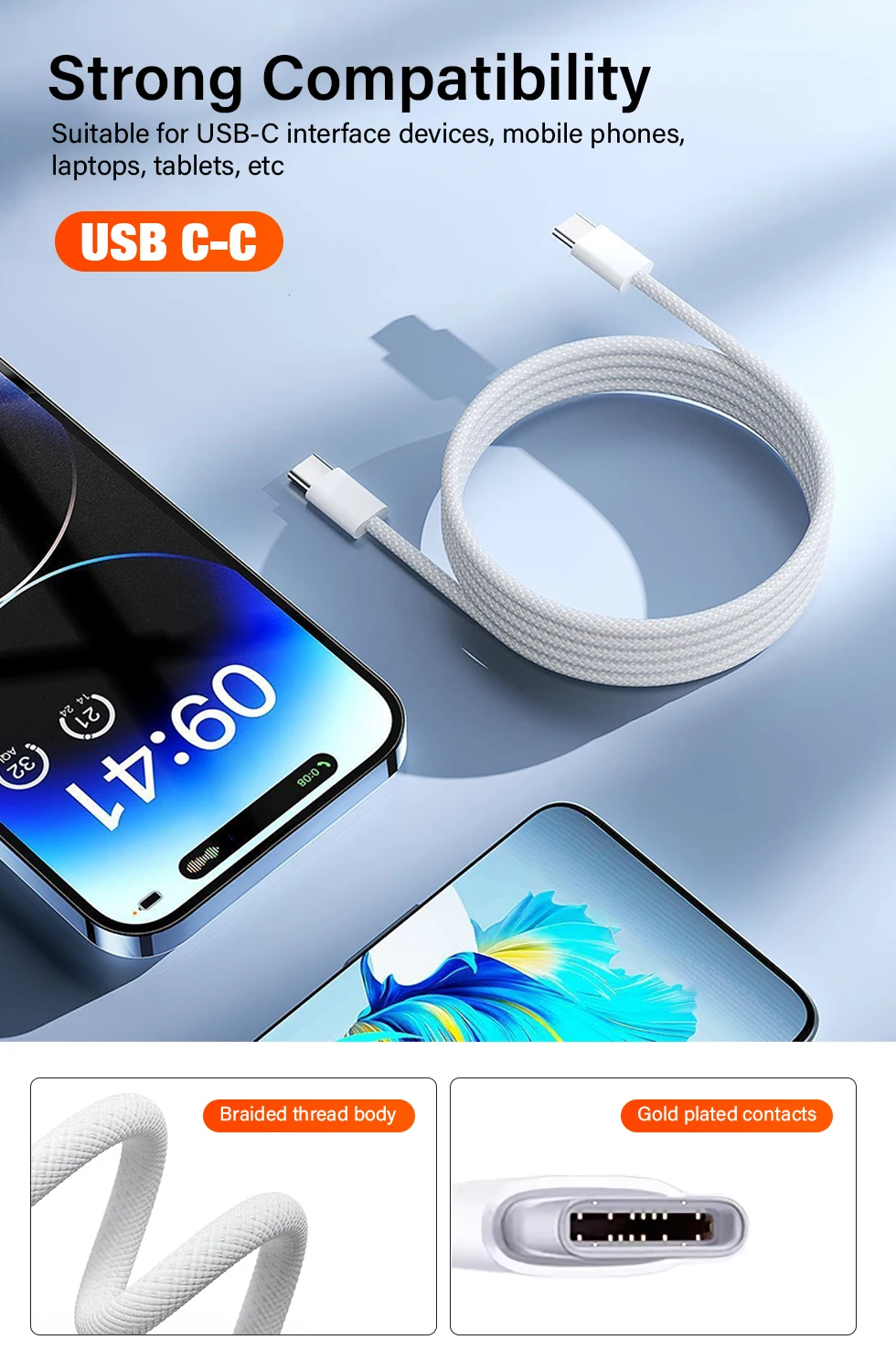 i-Top Type C to Type C fast charging data cable. come with 3 Months manufacturing warranty.